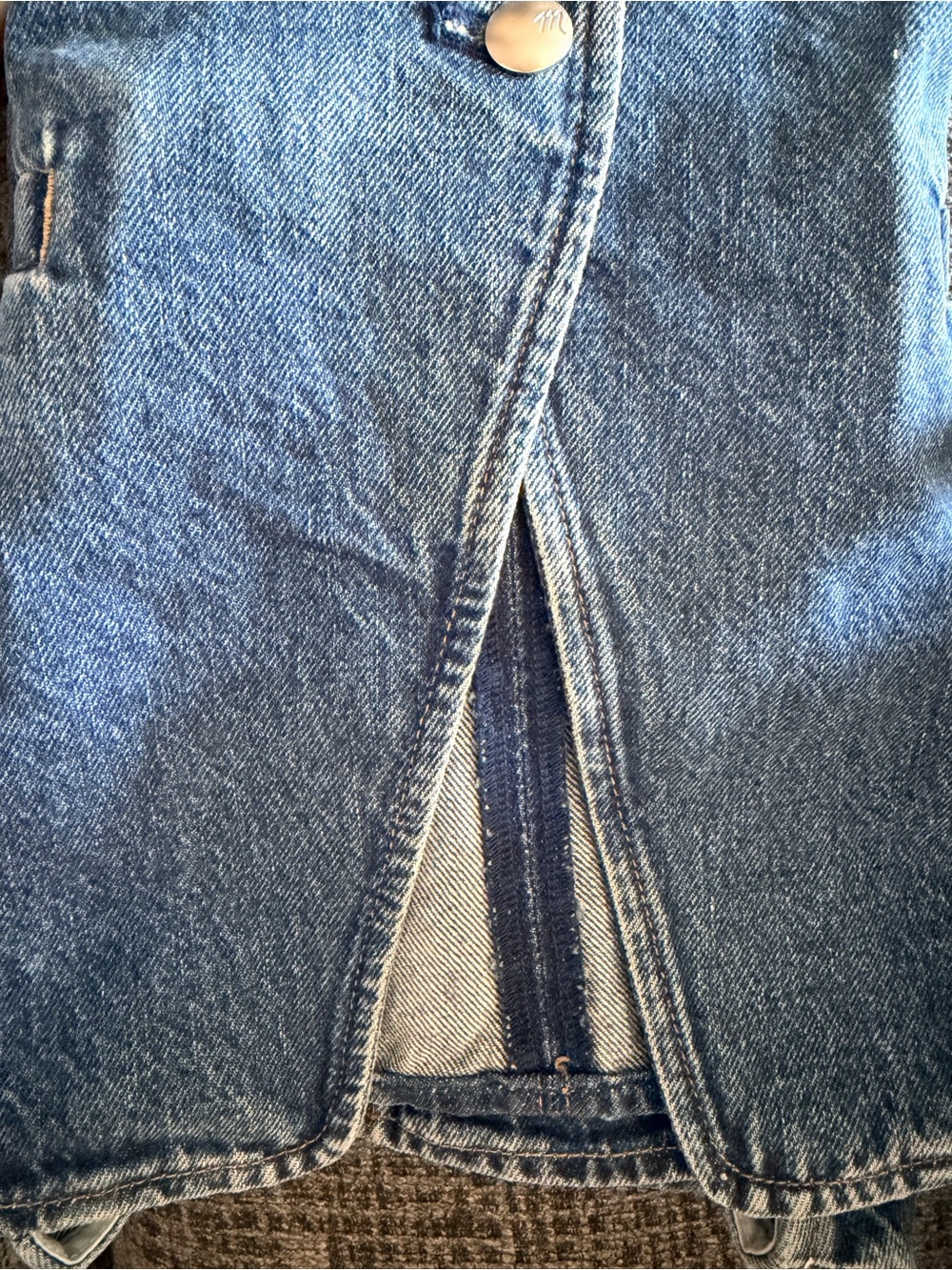 Madewell Greendale Wash Denim Crewneck Vest Size 8 NWOT - Picture 9 of 14